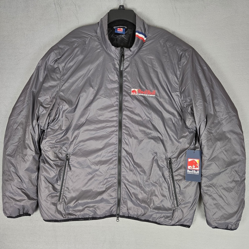 Red Bull Insulated Bomber Jacket Men 3XL Gray Distribution Company Employee NWT